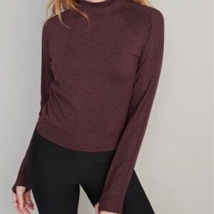 NWOT Old Navy XXL CozeCore Mock-Neck Ribbed-Panel Fleece Lined Top